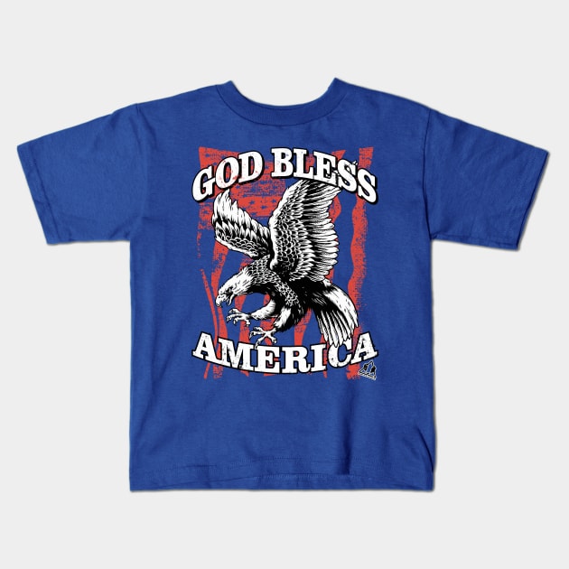 GOD BLESS AMERICA Kids T-Shirt by ejsulu